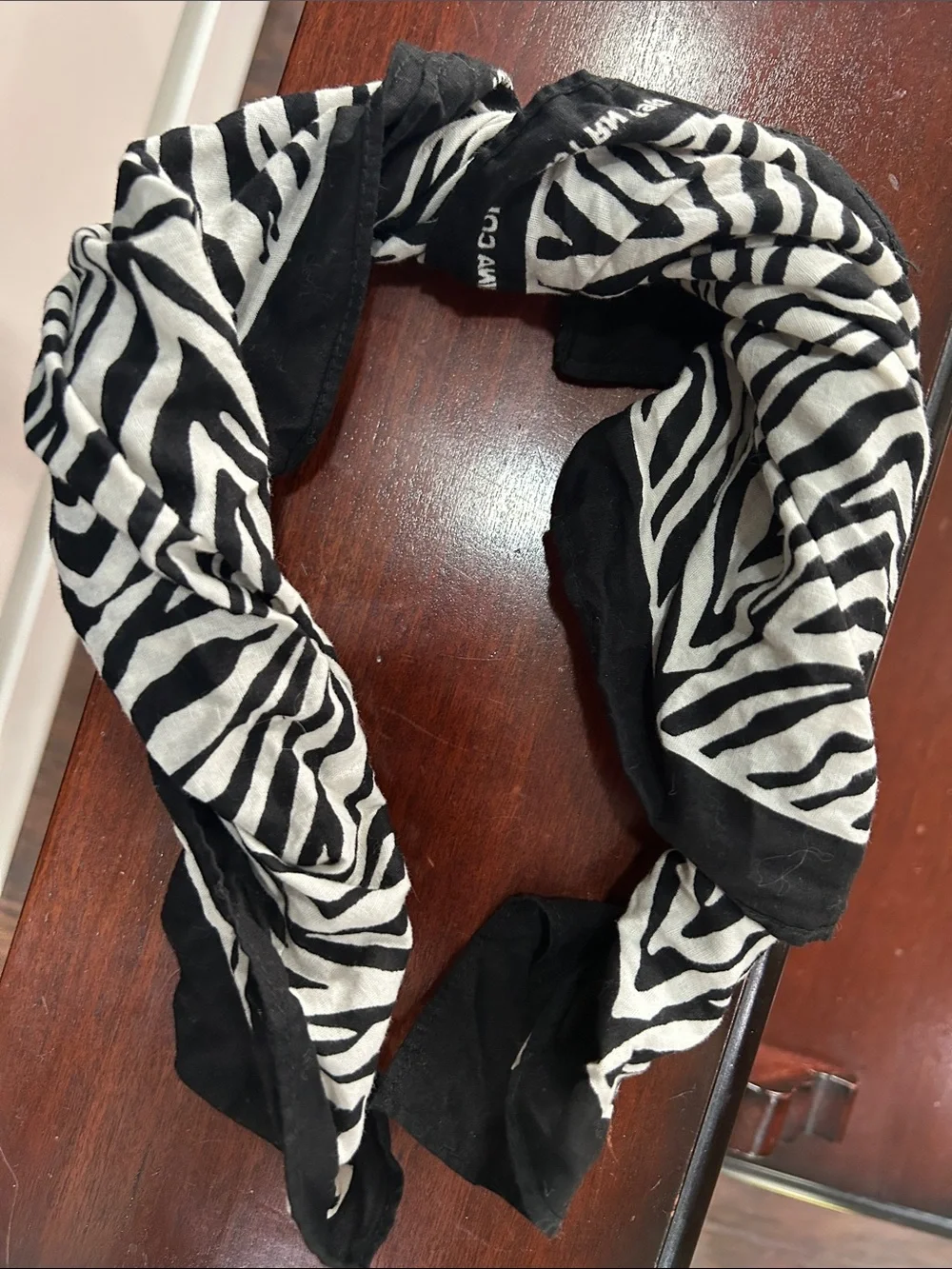 Zebra Print Twist Headband - Black & White